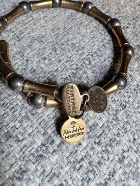 Vintage Alex and Ani Brass Charm Bracelet - Brass & Silver
